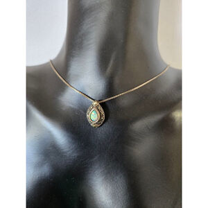 Women's Opal Necklace, sterling Silver, One Size